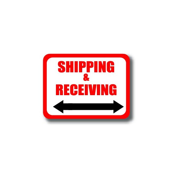 Ergomat 12in x 9in RECTANGLE SIGNS - Shipping & Receiving Double Arrow DSV-SIGN 108 #0341D -UEN - main